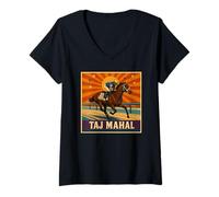 Mujer Taj Mahal Caballo, Carreras de Caballos, Santa Anita, del Mar, Caballos Camiseta Cuello V