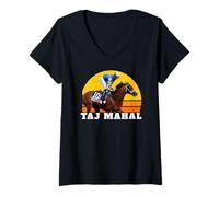 Mujer Taj Mahal Caballo, Carreras de Caballos, Santa Anita, del Mar, Caballos Camiseta Cuello V
