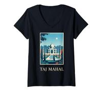 Mujer Taj Mahal India Arquitectura Mughal Viajes Arte Camiseta Cuello V