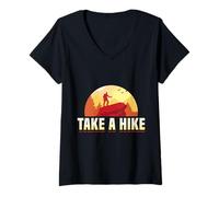 Mujer Take a Hike Funny Nature Hiking Trail Adventure Gift Camiseta Cuello V