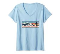 Mujer Take The Lead! Vintage Scouting Hiking 90s Vibe Logo Camiseta Cuello V