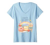 Mujer Tal Vez la Vida no es Realmente Tan Serio Kawaii Camiseta Cuello V