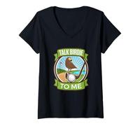 Mujer Talk Birdie to Me - Divertida Camiseta de Golf Camiseta Cuello V