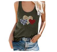 Mujer Talla Grande Verano Animal Estampado O Cuello Camiseta sin Mangas Top Tank Top Tank Top Crema, verde, 3XL