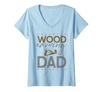 Mujer Tallador de Madera para el día del Padre Camiseta Cuello V
