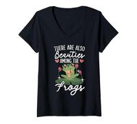 Mujer También Hay bellezas Entre Las Ranas Sapo Froggy Camiseta Cuello V