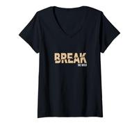 Mujer Tan Break The Mold Gráfico de Color Bronceado Camiseta Cuello V