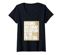 Mujer Tan Color Disciplina Es El Precio Tan Gráfico Camiseta Cuello V