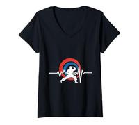 Mujer Tang Soo Do bandera coreana colores Camiseta Cuello V