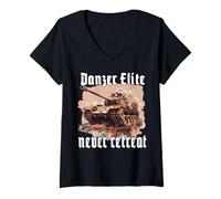 Mujer Tanque alemán King Tiger WW2 Soldados de Coches de Combate Camiseta Cuello V