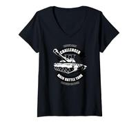 Mujer Tanque de Batalla Principal Challenger II del ejército británico Camiseta Cuello V