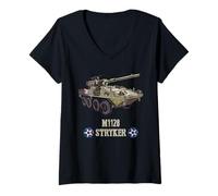 Mujer Tanque militar estadounidense M1128 Stryker Camiseta Cuello V