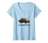 Mujer Tanque Militar - M8 Greyhound Tank Camiseta Cuello V