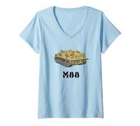 Mujer Tanque Militar - Vehículo de recuperación de Tanques M88 Camiseta Cuello V