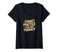 Mujer Target Practice Is My Therapy Archery Bow Arrow Camiseta Cuello V