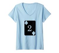 Mujer Tarjeta 2 Clubes Disfraz Camiseta Cuello V