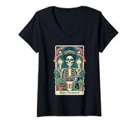 Mujer Tarjeta de Tarot SUCC Monster Suculent Plant Lady Women Camiseta Cuello V