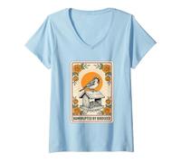 Mujer Tarjeta del Tarot de observación de Aves en bancarrota por Semillas de pájaros Camiseta Cuello V