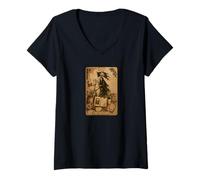 Mujer Tarot Card Death Scrapbook Design Camiseta Cuello V