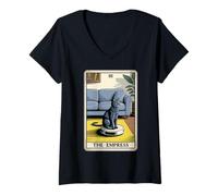 Mujer Tarot Card The Empress Cat On Robot Aspirador Funny Cat Camiseta Cuello V