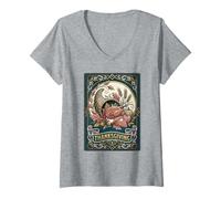 Mujer Tarot de Comida de Acción de Gracias Otoño 2026 Camiseta Cuello V