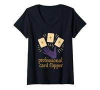 Mujer Tarot Reader Místico Oculto Brujo Espiritual Psíquico Camiseta Cuello V