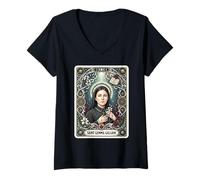 Mujer Tarot Santa Gemma Galgani Camiseta Cuello V