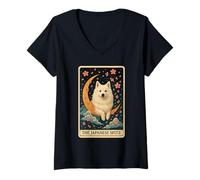 Mujer Tarot Spitz Japonés Camiseta Cuello V