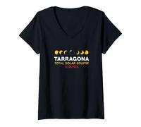 Mujer Tarragona, España Eclipse Solar Total 2026 Camiseta Cuello V