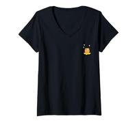 Mujer Tarro de Miel con Abejas Camiseta Cuello V