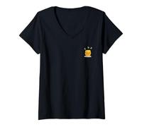 Mujer Tarro de Miel con Abejas Camiseta Cuello V