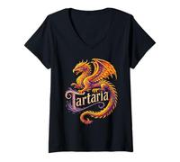 Mujer Tartaria Camiseta Cuello V