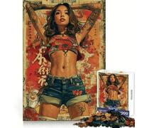 Mujer Tatuada al Estilo japonés, Rompecabezas de 1000 Piezas para Adolescentes, Juguete para ejercitar la Mente, Juego en Grupo, Corte de precisión, Regalo para Festivales 50x75cm