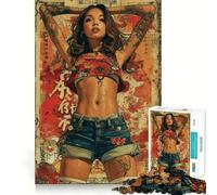 Mujer Tatuada al Estilo japonés, Rompecabezas de 1000 Piezas para Adolescentes, Juguete para ejercitar la Mente, Juego en Grupo, Corte de precisión, Regalo para Festivales 50x75cm