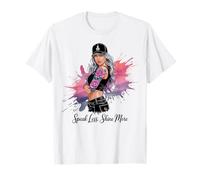 Mujer Tatuaje Las Rosas Hablan Brillar Actitud Arte Camiseta
