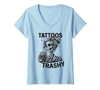 Mujer Tatuajes Are Trashy So Is Your Mom Funny Tattooed Mamá Vintage Camiseta Cuello V