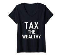Mujer Tax The Wealthy Rich People Philanthropist Billionaire Taxes Camiseta Cuello V
