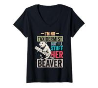 Mujer Taxidermista Divertido con Mucho Gusto Rellena Tu Castor Camiseta Cuello V