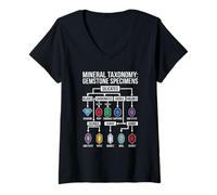 Mujer Taxonomía Mineral Geología Ciencia Friki Camiseta Cuello V