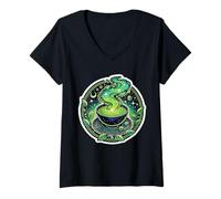 Mujer Taza cósmica de té Verde Matcha Dreamscape Camiseta Cuello V