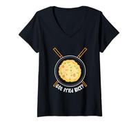 Mujer Tazón de arroz Frito Comida Japonesa Comida China Amante Divertido del arroz Camiseta Cuello V