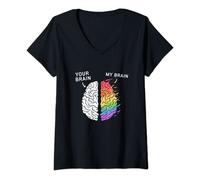 Mujer TDAH Neurodivergente ASD Aspergers Autismo Neurodiversidad Camiseta Cuello V