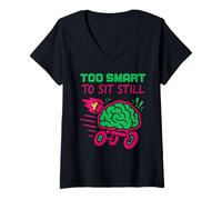 Mujer TDAH Superpotencia Neurodivergente Orgullo Hiperfoco Vida Camiseta Cuello V