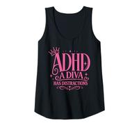 Mujer TDAH Una Diva Tiene distracción Mujeres Divertidas Camiseta sin Mangas