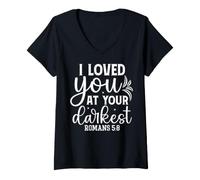 Mujer Te Amé en Tu Peor Momento - Cita Motivacional Camiseta Cuello V