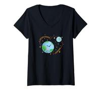 Mujer Te Amo hasta la Luna y de Vuelta Otra Vez Camiseta Cuello V