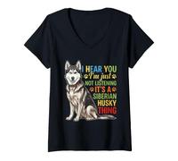 Mujer Te escucho Que no Estoy Escuchando Husky Camiseta Cuello V