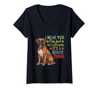 Mujer Te escucho, Simplemente no escucho, Boxer. Camiseta Cuello V