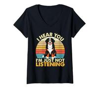 Mujer Te escucho, Simplemente no escucho - Boyero de Berna Camiseta Cuello V