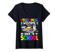 Mujer Te extrañamos Todos bienvenidos de Vuelta a la Escuela Camiseta Cuello V